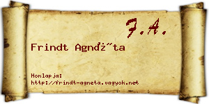 Frindt Agnéta névjegykártya